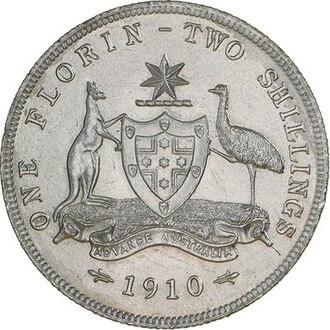 1910 Australia Florin reverse