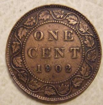 1907 Canada 1 Cent reverse