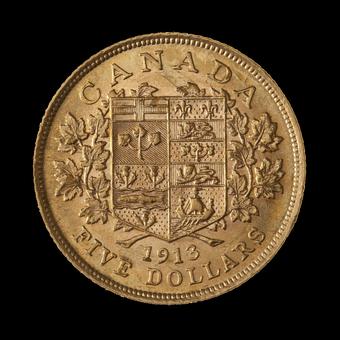 1913 Canada 5 Dollars reverse
